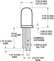 Broadcom HLMP-4000 LED mehrfarbig Rot, Grün Rund 5mm 2.1 mcd, 4.2 mcd 65° 10 mA, 10mA 1.9 V, 2.2V