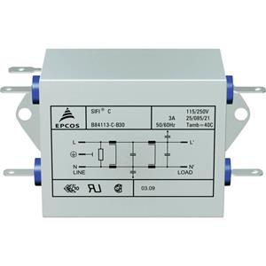 epcos TDK Entstörfilter flammhemmend 250 V/AC 3A 4.7 mH (L x B x H) 89.5 x 50.8 x 38.1mm 1St.