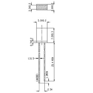 everlightopto Everlight Opto 514UYD LED bedrahtet Gelb Rechteckig 2 x 5mm 2.3 mcd 180° 10mA 2V