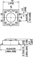Diptronics DTSM-21N-V-B Drucktaster 12 V/DC 0.05A 1 x Aus/(Ein) tastend