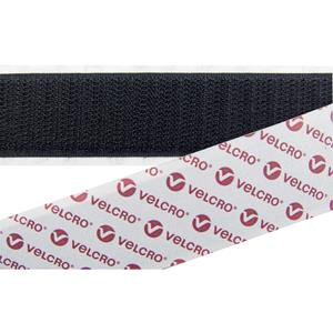 VELCRO E088020330F1825 Klittenband Om vast te plakken Haakdeel (l x b) 25000 mm x 20 mm Zwart 25 m
