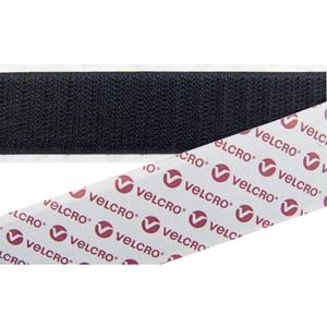 VELCRO E08802033013025 Klittenband strips Om vast te plakken Haakdeel (l x b) 25000 mm x 20 mm Zwart 25 m