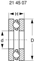 Groefkogellager, axiaal Chroomstaal Binnendiameter: 4 mm Buitendiameter: 12 mm Toerental (max.): 13000 omw/min
