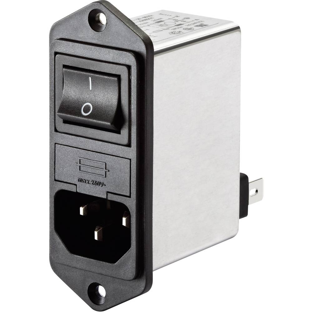 schaffner Netzfilter mit Schalter, mit Kaltgerätebuchse 250 V/AC 2A 2 mH 1St.