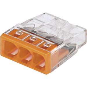 wago Dosenklemme starr: 0.5-2.5mm² Polzahl: 3 Transparent, Orange