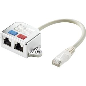 renkforce RJ45 Netzwerk T-Adapter CAT 5e [2x RJ45-Buchse - 1x RJ45-Stecker] 15.00cm Metall