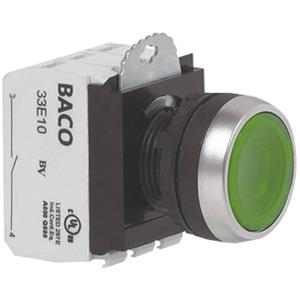 BACO L21AA01Q Druktoets Metalen frontring, Verchroomd Rood 1 stuk(s)