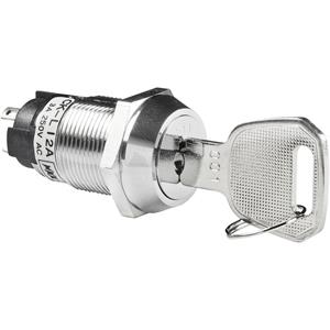 nkkswitches NKK Switches CKL12AFW01 CKL12AFW01 Sleutelschakelaar 250 V/AC 3 A 1x aan/aan 1 x 90 ° 1 stuk(s)