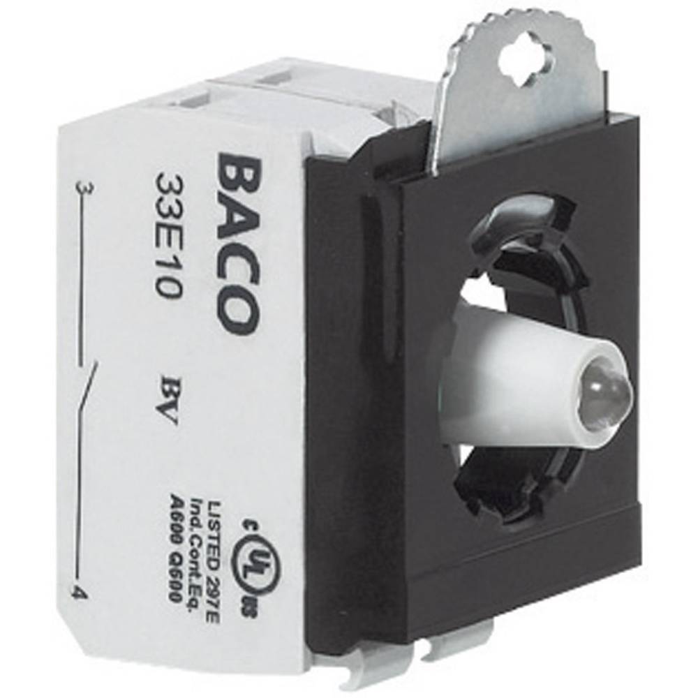 BACO BA333EAWL11 Kontaktelement, LED-Element mit Befestigungsadapter 1 Öffner, 1 Schließer tastend