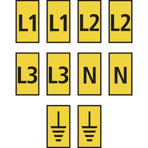 HellermannTyton WIC2-L1,L2,L3,N,Earth-PA66-YE (1000) Markeerclip Opdruk Erde 561-02303