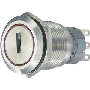 trucomponents TRU Components LAS1-AGQ-22Y/31 Vandalismusgeschützter Schlüsselschalter 250 V/AC 5A 2 x Ein/Aus/Ei