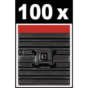 hellermanntyton FMB4APT-A-PA66HS-BK (100) Bevestigingssokkel Zelfklevend 151-02219 Flexibele sokkel, 4-voudige invoeging Zwart 100 stuk(s)
