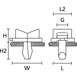 hellermanntyton TY5K3-PA66HS-NA Befestigungssockel steckbar Bündel-Ø-Bereich 9.30mm (max