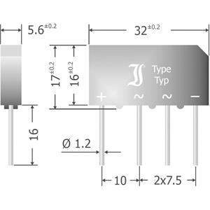 B500C5000-3300A Bruggelijkrichter SIL-4 1000 V 5 A Eenfasig