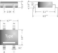 diotec S250-SLIM Bruggelijkrichter TO-269AA 600 V 0.8 A Eenfasig