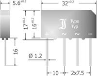 diotec B500C7000-4000A Bruggelijkrichter SIL-4 1000 V 7 A Eenfasig