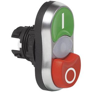 BACO L61QK53 Dubbele drukknop Kunststof frontring, Verchroomd Wit, Zwart 1 stuk(s)