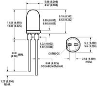 Broadcom HLMP-3750 LED bedrahtet Rot Rund 5mm 125 mcd 24° 20mA 1.9V