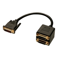 LINDY DVI Adapter [1x DVI-D-stekker - 2x DVI-bus 24+5-polig] 20.00 cm