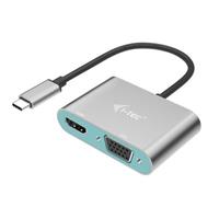 iTEC Aansluitadapter voor video - USB-C (M) naar HD-15 (VGA), HDMI (V) - 15 cm - spacegrijs - 4K ondersteuning, USB-voeding
