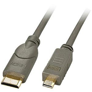 LINDY HDMI Aansluitkabel 1.00 m High Speed HDMI met ethernet, OFC-kabel, Rond, Ultra HD-HDMI met ethernet, Afgeschermd (dubbel), Extreem dun, Vergulde