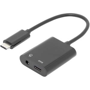 digitus Adapter USB-C naar koptelefoonstekker - USB-C (M) naar stereo ministekker, USB-C (V) - 20 cm - zwart