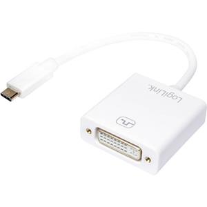 LogiLink USB / DVI Adapter [1x USB 3.1 stekker C - 1x DVI-bus 24+5-polig] Wit 14.00 cm