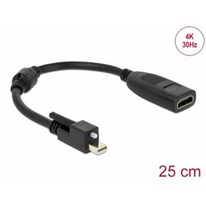 Delock Adapter mini Displayport 1.2 Stecker mit Schraube > HDMI Buchse