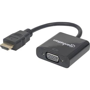 Manhattan HDMI auf VGA-Konverter, HDMI-Stecker auf VGA-Buchse, optionaler USB Micro-B-Stromport,