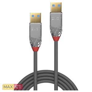 Lindy 36626. Lengte snoer: 1 m, Aansluiting 1: USB A, Aansluiting 2: USB A, USB-versie: 3.2 Gen 1 (3.1 Gen 1), Maximale overdrachtssnelheid van gegevens: 5000 Mbit/s, Contact geleider materiaal: Goud,