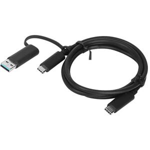 lenovo USB-kabel - USB-C (M) naar USB-C (M) - 20 V - 5 A - 1 m - zwart - voor ThinkPad L14 Gen 1; P14s Gen 1; T14s Gen 1; X1 Carbon Gen 8; X1 Yoga Gen 5; X13 Yoga Gen 1