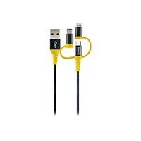 Schwaiger WKUU310 511 USB-kabel 1,2 m USB A Micro-USB B/Lightning Zwart, Geel