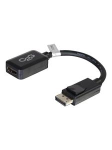 cablestogo C2G 20cm DisplayPort to HDMI Adapter - DP Male to HDMI Female - Black - DisplayPort kabel - DisplayPort (M) naar HDMI (V) - 20 cm - zwart