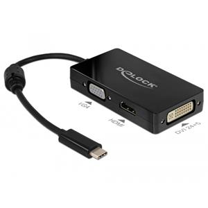 Delock Adapter USB Type-Câ¢ Stecker > VGA / HDMI / DVI Buchse schwarz