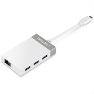 TrendNet TUC-ETGH3 3 poorten USB-combi-hub Grijs