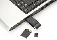 DIGITUS DA-70310 - Kaartlezer (MMC, SD, SM, RS-MMC, TransFlash, microSD, DV RS-MMC) - USB 2.0