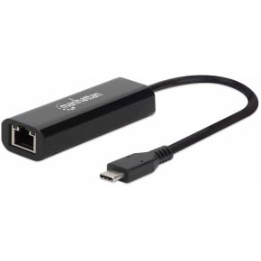 Manhattan 153300 interface hub USB 2.0 Type-C 1000 Mbit/s Zwart