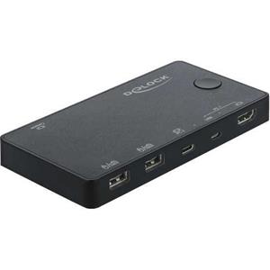 DeLOCK 11477. Aansluiting toetsenbord: USB, Aansluiting muis: USB, Aansluiting video: HDMI. Maximum resolutie: 3840 x 2160 Pixels, Videobandbreedte: 60 Hz. Kleur van het product: Zwart, Materiaal behu