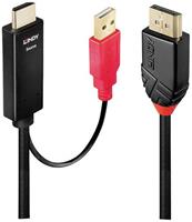 Lindy 41424 kabeladapter/verloopstukje DisplayPort HDMI-A + USB-A Zwart