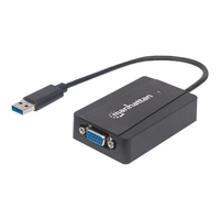 Manhattan 152303 USB 3.2 Gen 1 (USB 3.0) / VGA Adapter [1x USB 3.2 Gen 1 stekker A (USB 3.0) - 1x VGA-bus] Zwart 0.26 m