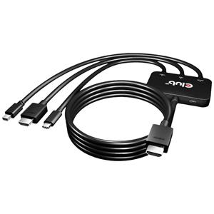 club3d Club 3D CAC-1630 - Aansluitadapter voor video - Mini DisplayPort / HDMI / USB - HDMI, Micro-USB Type B (alleen voeding), Mini DisplayPort, USB-C naar HDMI (M) - 2.355 m - 4K ondersteuning, actief