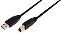 logilink USB 3.0 Kabel, USB-A - USB-B Stecker, 2,0 m,schwarz