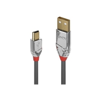 Lindy 36630. Lengte snoer: 0,5 m, Aansluiting 1: USB A, Aansluiting 2: Mini-USB B, USB-versie: 2.0, Maximale overdrachtssnelheid van gegevens: 480 Mbit/s, Contact geleider materiaal: Goud, Kleur van h