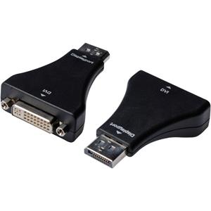 Digitus DisplayPort / DVI Adapter [1x DisplayPort stekker - 1x DVI-bus 24+5-polig] Zwart