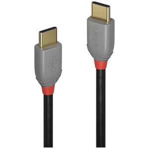 LINDY USB-kabel USB 2.0 USB-C stekker, USB-C stekker 1.00 m Zwart, Grijs 36871