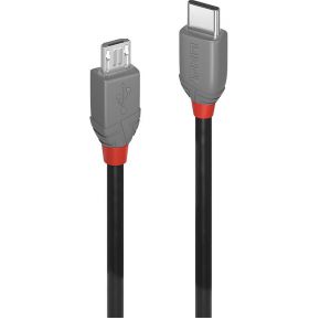 Lindy 36892. Lengte snoer: 2 m, Aansluiting 1: USB C, Aansluiting 2: Micro-USB B, USB-versie: 2.0, Maximale overdrachtssnelheid van gegevens: 480 Mbit/s, Contact geleider materiaal: Koper, Kleur van h