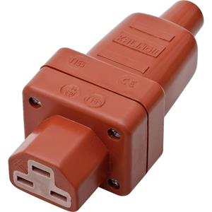 Kalthoff 444007 Warmgeräte-Steckverbinder 444 Buchse, gerade Gesamtpolzahl: 2 + PE 16A Rot 1St.