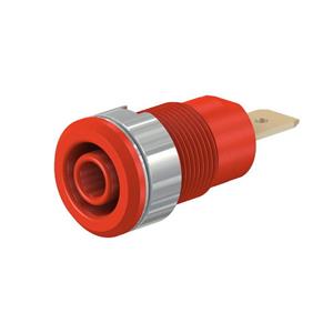 Stäubli SLB4-F6,3 Veiligheids-labconnector, female Bus, inbouw Rood 1 stuk(s)