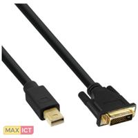 InLine 17222 2m Mini DisplayPort DVI-D Zwart video kabel adapter