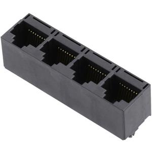 Encitech RJ45 Steckverbinder Buchse, Einbau vertikal RJJU-88-442-E1V-004 Schwarz 3251-0008-14